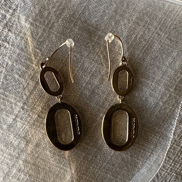 COACH Oval Link Drop Earrings - Picture 2 of 2